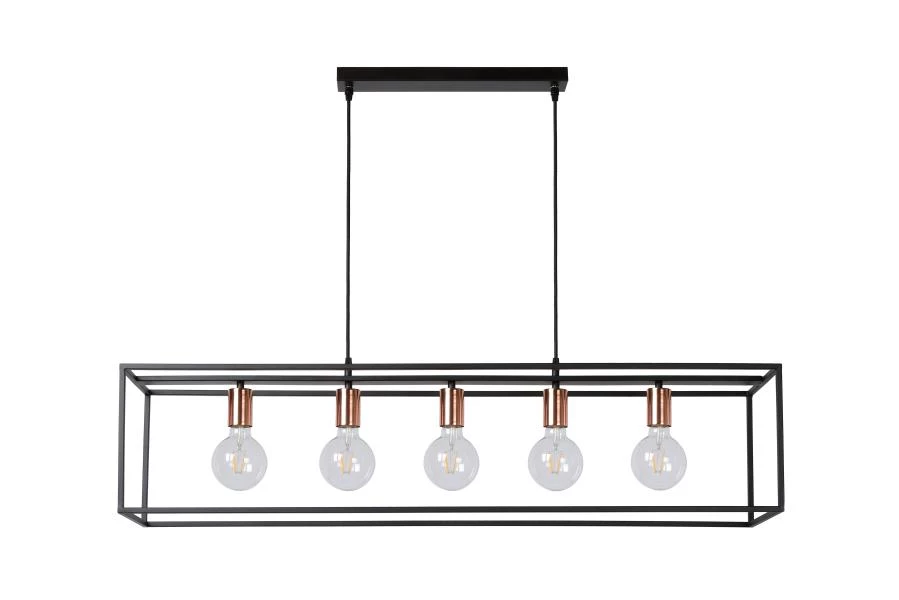 Lucide ARTHUR - Suspension - 5xE27 - Noir - éteint